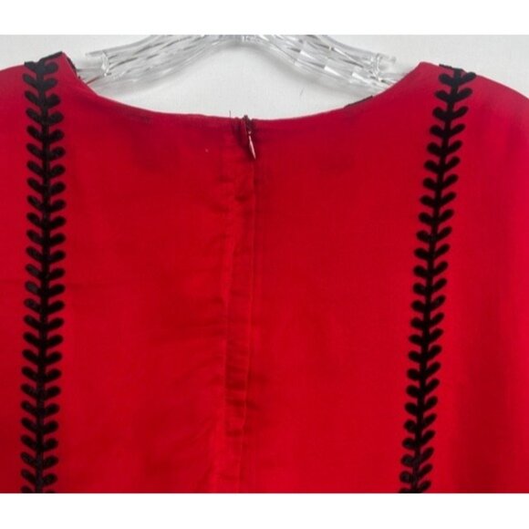 Boston Proper 3/4 Bell Sleeve Velvet Burnout Blouse Ties Back Small Whimsigoth - Picture 13 of 16